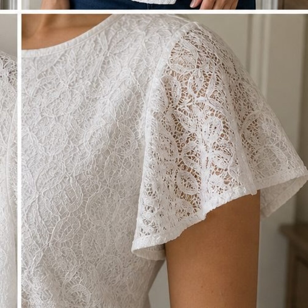 White Ruffle Blouse - Picture 5 of 6